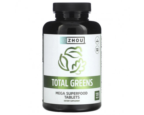 Суперфуды Zhou Nutrition, Total Greens, 120 таблеток Суперфуды Zhou Nutrition, Total Greens, 120 таблеток