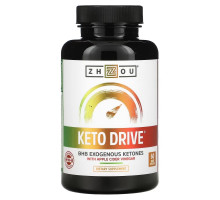 Zhou Nutrition, Keto Drive, экзогенный кетон БГБ, 60 капсул