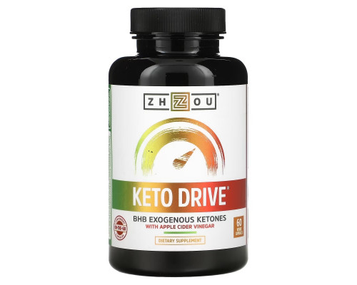 Zhou Nutrition, Keto Drive, экзогенный кетон БГБ, 60 капсул Zhou Nutrition, Keto Drive, экзогенный кетон БГБ, 60 капсул