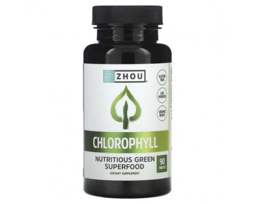 Хлорофилл Zhou Nutrition, хлорофилл, 90 таблеток Хлорофилл Zhou Nutrition, хлорофилл, 90 таблеток
