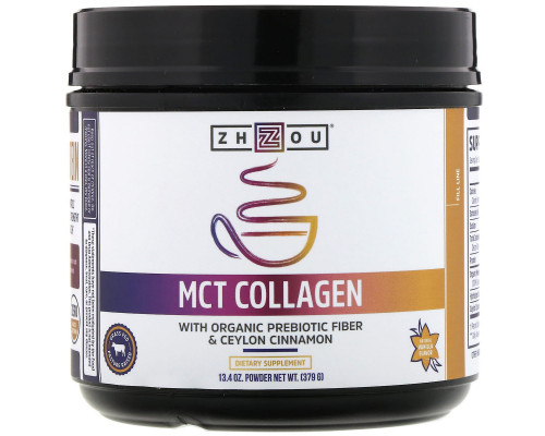 Zhou Nutrition, MCT Collagen, Natural Vanilla, 13.4 oz (379 g) Zhou Nutrition, MCT Collagen, Natural Vanilla, 13.4 oz (379 g)