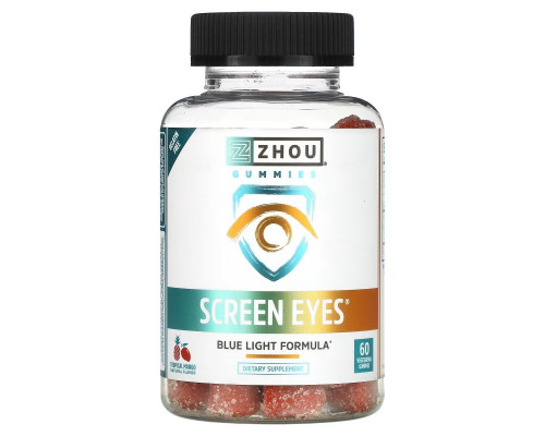 Zhou Nutrition, Screen Eyes, Tropical Mango, 60 Vegetarian Gummies Zhou Nutrition, Screen Eyes, Tropical Mango, 60 Vegetarian Gummies