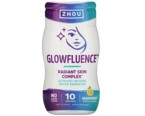 Zhou Nutrition, Glowfluence, Nutrient-Infused Water Enhancer, Grapefruit, 1.69 fl oz (50 ml) Zhou Nutrition, Glowfluence, Nutrient-Infused Water Enhancer, Grapefruit, 1.69 fl oz (50 ml)