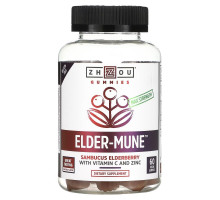 Zhou Nutrition, Max Strength Elder-Mune, Sambucus Elderberry, 60 Vegan Gummies
