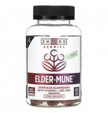 Zhou Nutrition, Max Strength Elder-Mune, Sambucus Elderberry, 60 Vegan Gummies