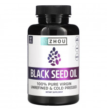 Zhou Nutrition, Масло чёрного тмина, 60 вегетарианских капсул