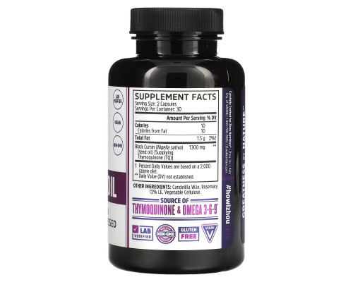 Zhou Nutrition, Масло чёрного тмина, 60 вегетарианских капсул Zhou Nutrition, Масло чёрного тмина, 60 вегетарианских капсул