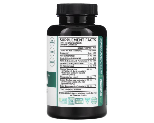Zhou Nutrition, Calm Now, формула избавления от стресса, 60 вегетарианских капсул Zhou Nutrition, Calm Now, формула избавления от стресса, 60 вегетарианских капсул