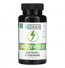 Zhou Nutrition, Energy + Focus, 60 Veggie Capsules