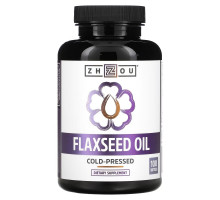 Zhou Nutrition, Льняное масло холодного отжима, 100 желатиновых капсул