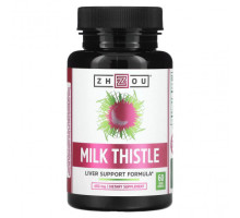 Для здоровья печени Zhou Nutrition, Расторопша, формула для поддержки печени, 450 мг, 60 растительных капсул