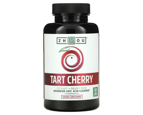 Zhou Nutrition, Экстракт вищни + семена сельдерея, 60 вегетарианских капсул