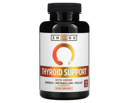 Zhou Nutrition, Thyroid Support with Iodine, 60 Veggie Capsules Zhou Nutrition, Thyroid Support with Iodine, 60 Veggie Capsules
