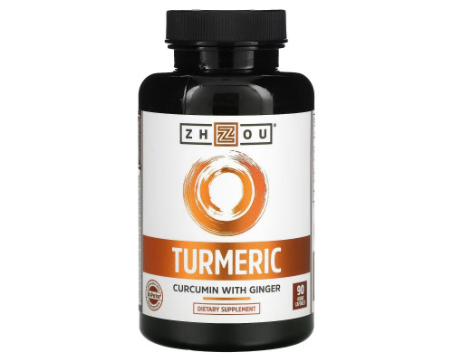 Zhou Nutrition, Turmeric Curcumin with Ginger, 90 Veggie Capsules