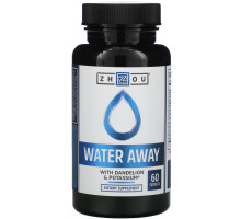 Zhou Nutrition, Water Away с одуванчиком и калием, 60 капсул