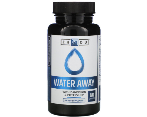 Zhou Nutrition, Water Away с одуванчиком и калием, 60 капсул Zhou Nutrition, Water Away с одуванчиком и калием, 60 капсул