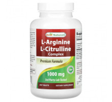 Аминокислоты Best Naturals, L-аргинин, комплекс L-цитруллина, 1000 мг, 250 таблеток
