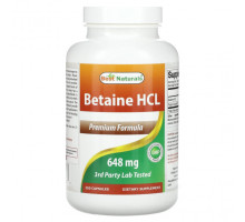 Для пищеварительной системы Best Naturals, Бетаина гидрохлорид, 648 мг, 250 капсул