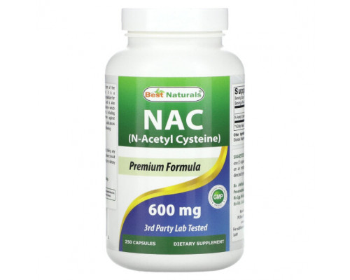 Антиоксиданты Best Naturals, NAC, 600 мг, 250 капсул Антиоксиданты Best Naturals, NAC, 600 мг, 250 капсул
