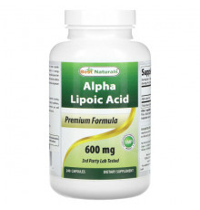 Антиоксиданты Best Naturals, Альфа-липоевая кислота, 600 мг, 240 капсул