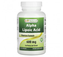 Антиоксиданты Best Naturals, Alpha Lipoic Acid, 600 mg, 120 Capsules