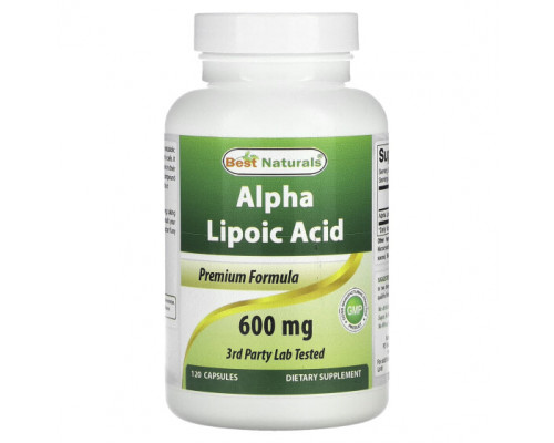 Антиоксиданты Best Naturals, Alpha Lipoic Acid, 600 mg, 120 Capsules Антиоксиданты Best Naturals, Alpha Lipoic Acid, 600 mg, 120 Capsules