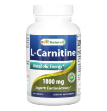 Аминокислоты Best Naturals, L-карнитин, 1000 мг, 120 таблеток