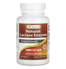 Пищеварительные ферменты Best Naturals, Натуральный фермент лактаза, 9000 FCC ALU, 180 таблеток