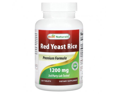 Дрожжи Best Naturals, красный ферментированный рис, 1200 мг, 120 таблеток Дрожжи Best Naturals, красный ферментированный рис, 1200 мг, 120 таблеток