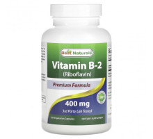 Витамины группы B Best Naturals, Витамин B2 (рибофлавин), 400 мг, 120 вегетарианских капсул