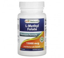 Витамины группы B Best Naturals, L-метилфолат, 15000 мкг, 60 таблеток