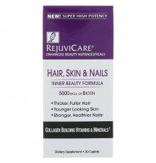 Rejuvicare, Hair, Skin & Nails, Inner Beauty Formula, 5000 mcg of Biotin, 30 Caples