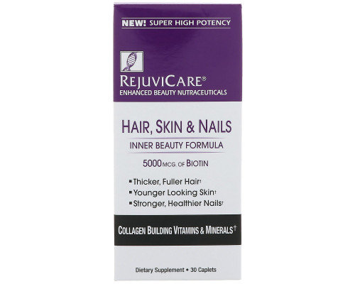 Rejuvicare, Hair, Skin & Nails, Inner Beauty Formula, 5000 mcg of Biotin, 30 Caples Rejuvicare, Hair, Skin & Nails, Inner Beauty Formula, 5000 mcg of Biotin, 30 Caples