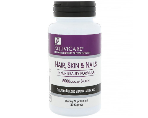 Rejuvicare, Hair, Skin & Nails, Inner Beauty Formula, 5000 mcg of Biotin, 30 Caples Rejuvicare, Hair, Skin & Nails, Inner Beauty Formula, 5000 mcg of Biotin, 30 Caples