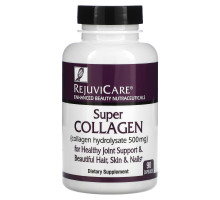 Rejuvicare, Super Collagen, коллагеновый гидролизат, 500 мг, 90 капсул