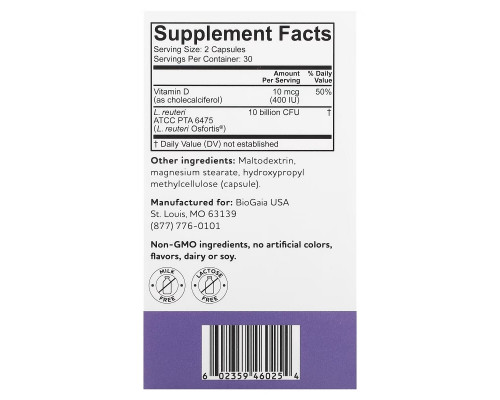BioGaia, Osfortis With Vitamin D, 60 Capsules