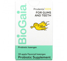 Детское здоровье BioGaia, Prodentis, добавка для десен и зубов для детей, яблоко, 30 леденцов