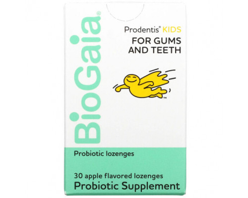 Детское здоровье BioGaia, Prodentis, добавка для десен и зубов для детей, яблоко, 30 леденцов Детское здоровье BioGaia, Prodentis, добавка для десен и зубов для детей, яблоко, 30 леденцов