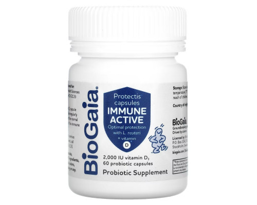 BioGaia, Immune Active, Protectis Capsules, 2,000 IU, 60 Probiotic Capsules BioGaia, Immune Active, Protectis Capsules, 2,000 IU, 60 Probiotic Capsules