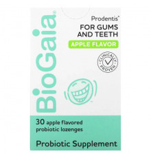 Для пищеварительной системы BioGaia, Prodentis, для десен и зубов, с яблочным вкусом, 30 пастилок с пробиотиками