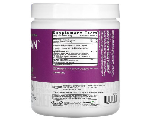 RSP Nutrition, AminoLean, 5 g Amino Acids + Anytime Energy, Grape, 10.7 oz (303 g) RSP Nutrition, AminoLean, 5 g Amino Acids + Anytime Energy, Grape, 10.7 oz (303 g)