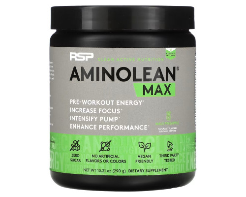 RSP Nutrition, AminoLean Max, Maui Pineapple, 10.21 oz (290 g) RSP Nutrition, AminoLean Max, Maui Pineapple, 10.21 oz (290 g)