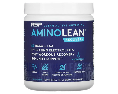 RSP Nutrition, AminoLean, Recovery, Blue Raspberry, 8.84 oz (251 g) (Discontinued Item) RSP Nutrition, AminoLean, Recovery, Blue Raspberry, 8.84 oz (251 g) (Discontinued Item)