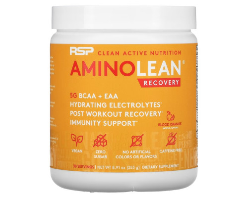 RSP Nutrition, AminoLean, Recovery, Blood Orange, 8.91 oz (253 g) RSP Nutrition, AminoLean, Recovery, Blood Orange, 8.91 oz (253 g)