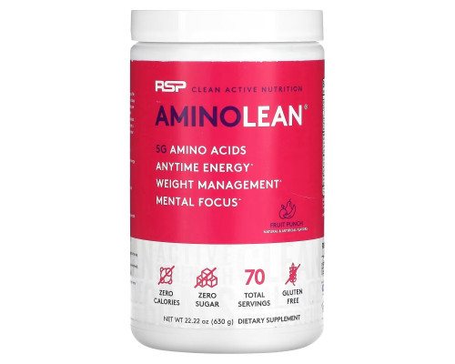 RSP Nutrition, AminoLean, Fruit Punch, 22.22 oz (630 g) RSP Nutrition, AminoLean, Fruit Punch, 22.22 oz (630 g)