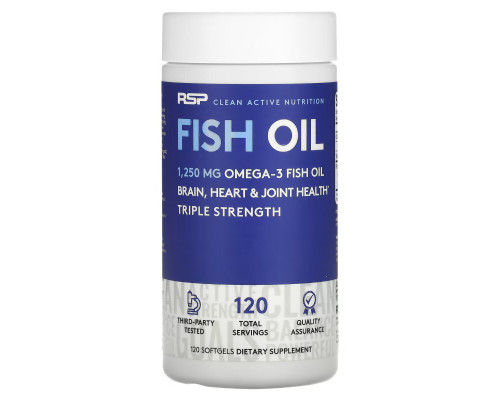 RSP Nutrition, Fish Oil Extra Strength Omega, 120 Softgels RSP Nutrition, Fish Oil Extra Strength Omega, 120 Softgels