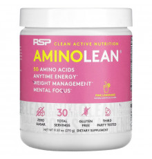 RSP Nutrition, AminoLean, 5 g Amino Acids + Anytime Energy, Pink Lemonade, 9.52 oz (270 g)