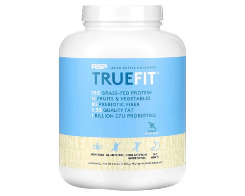Сывороточный протеин RSP Nutrition, TrueFit, сывороточный протеин травяного откорма с фруктами и овощами, ваниль, 1,92 кг (4,23 фунта) Сывороточный протеин RSP Nutrition, TrueFit, сывороточный протеин травяного откорма с фруктами и овощами, ваниль, 1,92 кг (4,23 фунта)