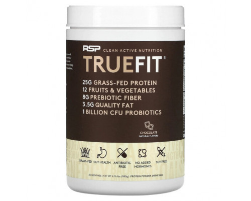 Сывороточный протеин RSP Nutrition, TrueFit, сывороточный протеиновый коктейль из экологически чистых ингредиентов, шоколад, 940 г (2 фунта) Сывороточный протеин RSP Nutrition, TrueFit, сывороточный протеиновый коктейль из экологически чистых ингредиентов, шоколад, 940 г (2 фунта)