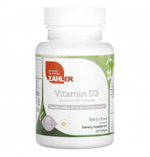 Zahler, Vitamin D3, Advanced D3 Formula, 75 mcg (3,000 IU), 120 Softgels